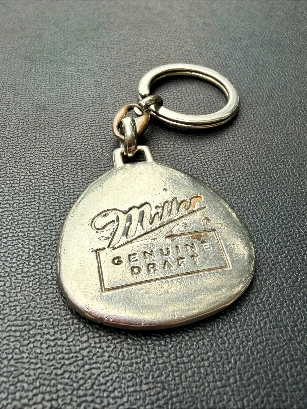 Vintage Miller Genuine Draft Metal Keychain Beer Advertising